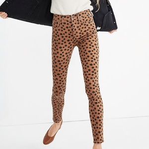 NWT Madewell leopard dot high rise skinny jeans